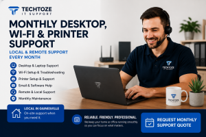 monthly desktop, wi fi & printer support
